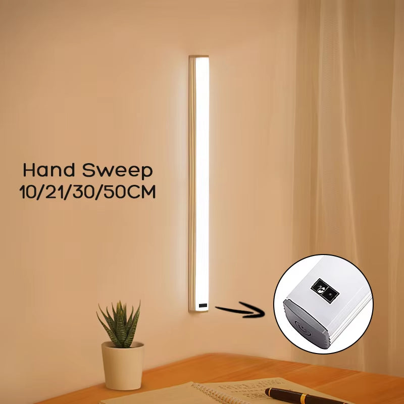 LED Cabinet Light 15/21/30CM Kitchen Wireless Dimming USB Rechargeable Motion/Hand-Sweep Sensor Bedroom Wardrobe Night Lamp